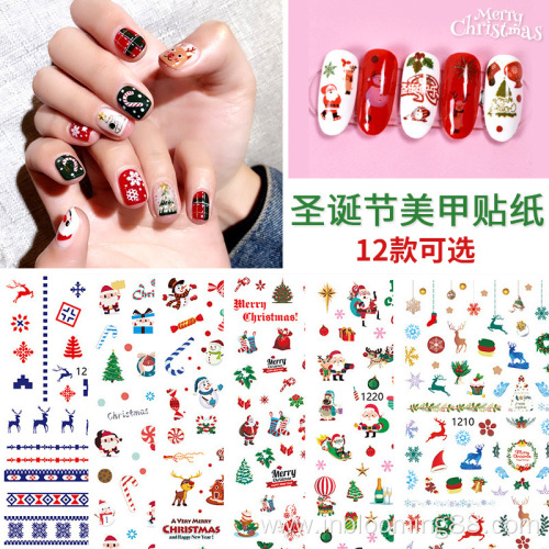 Decal Transfer 12 Sheets Christmas Nail Art Sticker